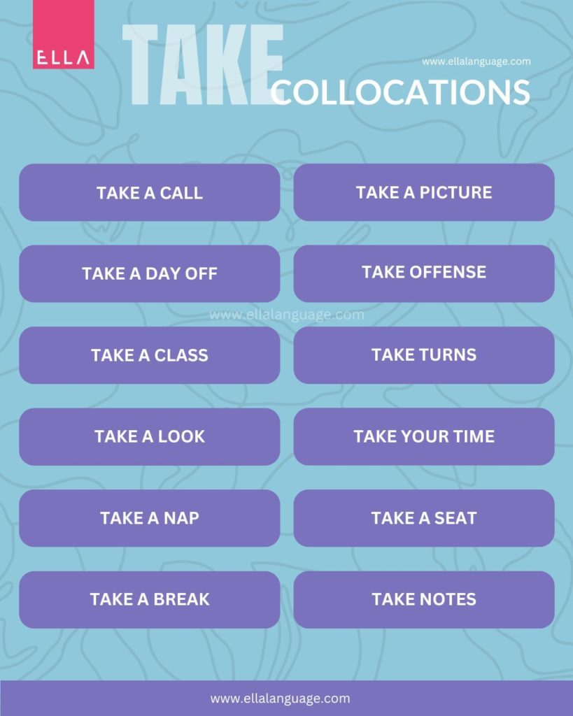 collocations with take